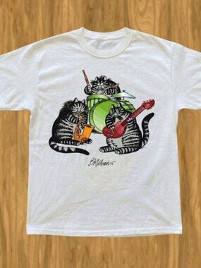 Kliban Cats playing graphic White T-Shirt